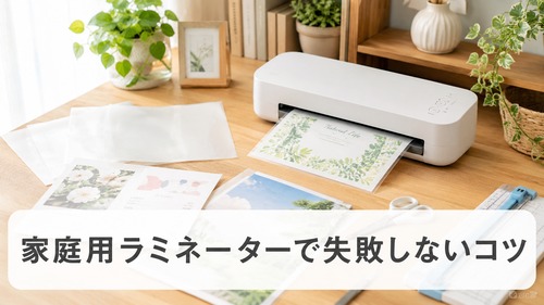 ラミネートが剥がれやすくなる失敗例やカット時の注意点を表した画像